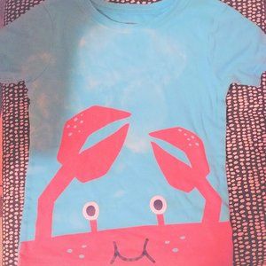 Carter's boy's kid's childrens blue aqua crab lobster short top bleach damaged 7